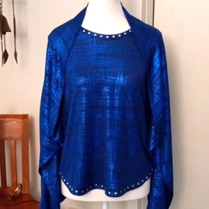 Shimmering Ruby Red Blue Top